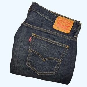 Levis 569 Loose Straight Fit Jeans Mens 36x34 Dark Wash Indigo Blue 100% Cotton